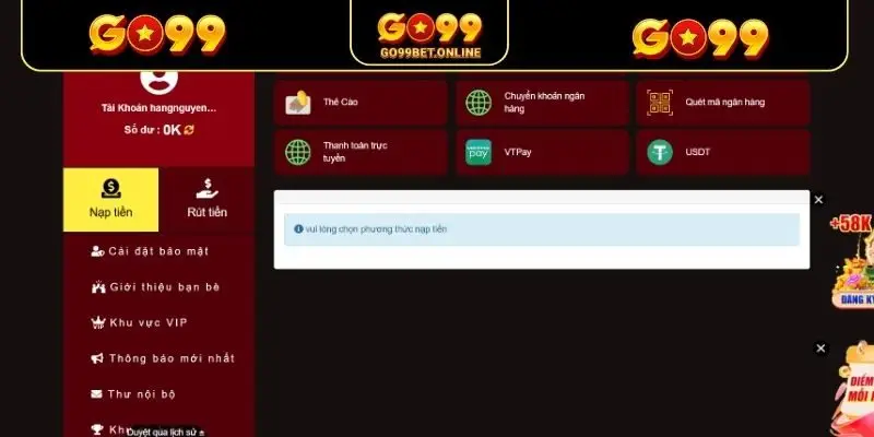 Kinh nghiệm nạp tiền nhanh cho người mới